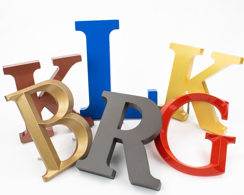 painted injection molded minnesota letters